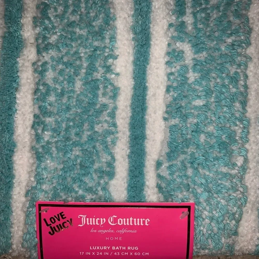Brand New With Tags Juicy Couture Striped Bath Rug